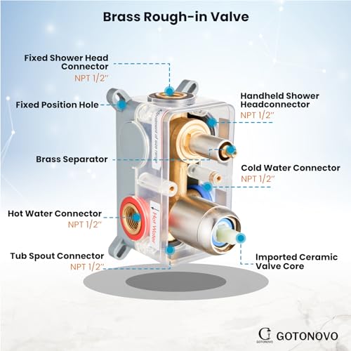 gotonovo Tub Shower Faucet Set with Valve,Brushed Nickel,Straight Handheld | 10” Rain Shower Head with Handheld Trim Kit,Luxury Shower System with Tub Spout,All Metal,Bathroom Wall Mounted 3 Function - color: Nickel