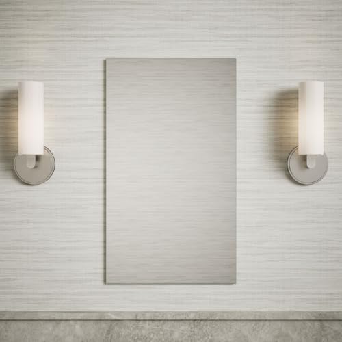 Kohler 55061-NA Embark Slim Medicine Cabinet Mirror, Adjustable Shelves with Mirrored Door, 15 in. W x 26 in. H - size: 15 in. x 26 in., style: Flat Edge