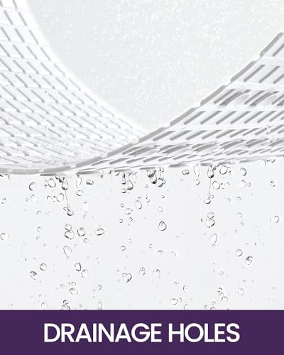 DEXI Bathtub Mat Non Slip, 39x16 Bath Tub Shower Floor Bathroom Mats White | Extra Long Suction Cups, Drain Holes, Machine Washable for Tub Shower Floor Bathmat - color: White