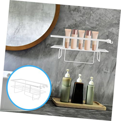 Cabilock Toilet Storage Rack Space-Saving Bathroom Organizer Multi-Functional Iron Shelf for Toiletries Easy Installation Above Toilet White Finish for Bathroom and Kitchen Use
