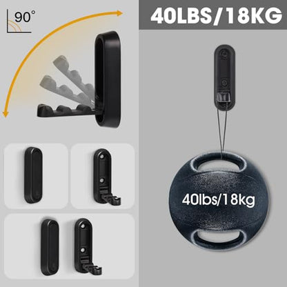 Dntorx Folding Wall Hooks, 2 Pcs Foldable Black Coat Hooks Heavy Duty Foldable Hook Bathroom Towel Hooks Robe Hooks Wall Mounted for Hanging Coat Towels Clothes Hat Bags Keys | 90° Foldable Design, Wall Mounted, Holds Up To 40 Lbs, Screws And Anchors Incl