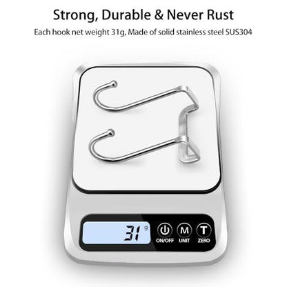 Over Cabinet Drawer Double Hooks 304 Stainless Steel Narrow Door Hook for Kitchen, Bathroom, Drawer, Wardrobe Door, Cabinet Door, Office Cubicle Partition Hook Pack of 4