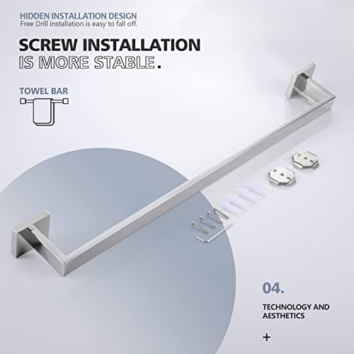KOKOSIRI 24-Inch Single Towel Bar, Bathroom Kitchen Towel Holder, Wall Mounted SUS304 Stainless Steel Towel Rack, Polished Chrome, B4003CH-L24 - color: Polished Chrome, size: 24-Inch