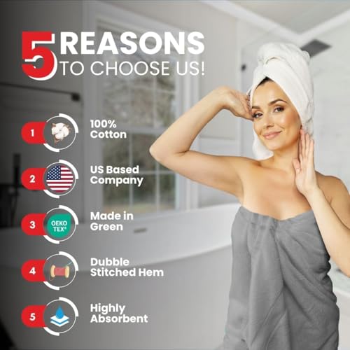 Infinitee Xclusives – Luxury Bath Sheets Towels – 1 Pack 600 GSM (35X70 Inches) – 100% Ring Spun Cotton Large Bath Towels for Bathroom (Charming Grey, Bath Sheets - Pack 1) - color: Charming Grey, size: Bath Sheet - 1 Pack