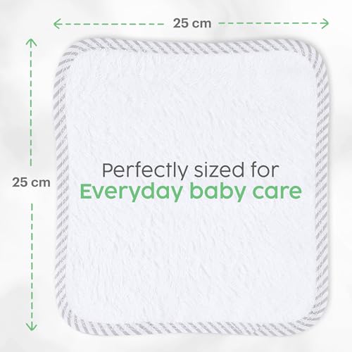 San Francisco Baby Bamboo Rayon Washcloths for Newborn - Soft, Absorbent, 6-Piece, White - color: White