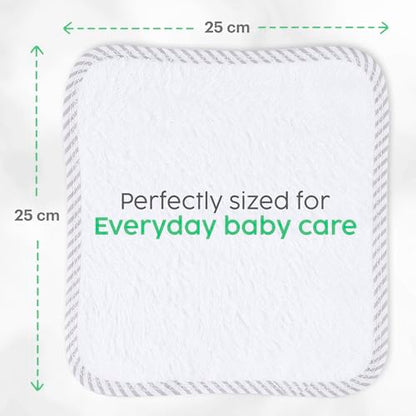 San Francisco Baby Bamboo Rayon Washcloths for Newborn - Soft, Absorbent, 6-Piece, White - color: White