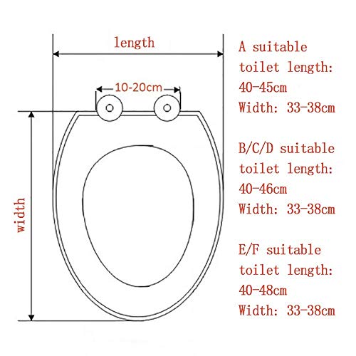 Toilet Seat with Cover, Quick-Release for Easy Cleaning(E) - color: E