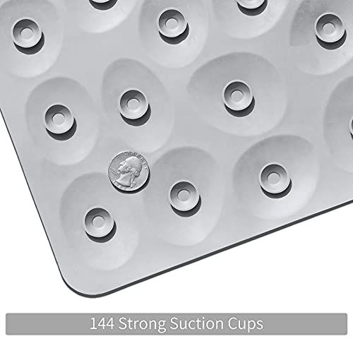 Non-Slip Bathtub Mat OTHWAY Soft Rubber Bathroom Bathmat with Strong Suction Cups (Grey) - color: Grey, size: 40" x 16" (Rectangular)