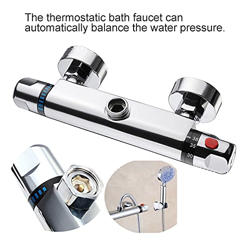 Garosa Thermostatic Faucet Wall Mounted Thermostatic Shower Valve Constant Temperature Hot Cold Water Mixer Valve for Bathroom RV Clawfoot Tub(Nozzle up)