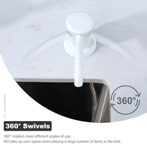 GAGALIFE Soap Dispenser for Kitchen Sink, Kitchen Sink Soap Dispenser with 17 Ounce Large Pet Soap Bottle, in Sink Soap Dispenser Refill from The Top, White - color: White