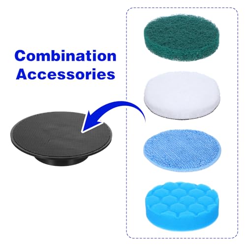 Electric Spin Scrubber Replacement Brush Heads, 8 Pack Cordless Spin Scrubber Brush Replaceable Heads with Base and Storage Bag, Rotatable Cleaning Brushes for Household Bathroom Floor Tile Car