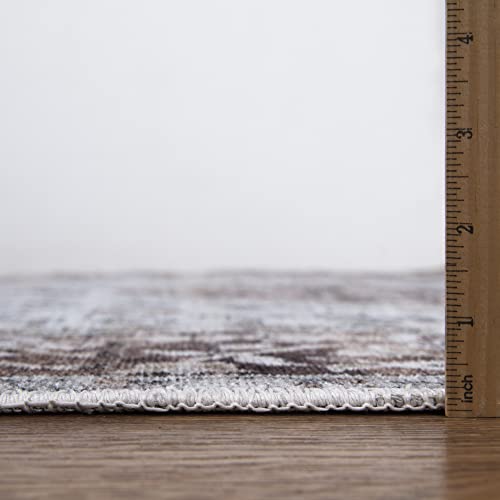 Bloom Rugs Caria Washable Non-Slip 10 ft Runner - Beige/Brown Traditional Runner for Entryway, Hallway, Bathroom, and Kitchen - Exact Size: 2'6" x 10' - color: Beige / Brown, size: 2'6" x 10' (Runner)