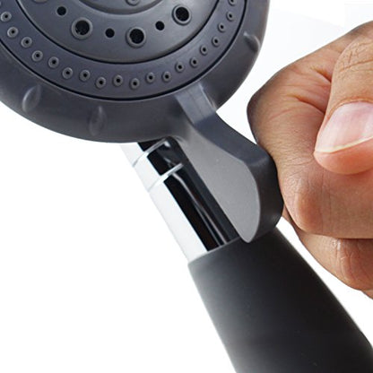 YOO.MEE ADA Handheld Shower, Fits Elderly and People Disabled in Action | Big-button Turning, Silicone Grip, Pause Setting, for Parkinson, Arthritis, 79 Inch Stainless Steel Hose Included, Chrome