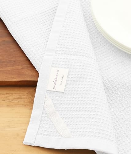 Waffle Weave Kitchen Towel, 100% Cotton - 15x25 Inches with Hanging Loop, Ultra Soft Absorbent Quick Drying Dish Cloth, Tea and Hand Towels, 4 Pack - Spring Easter Summer - White - color: White, size: 15 x 25 - 4 Pack