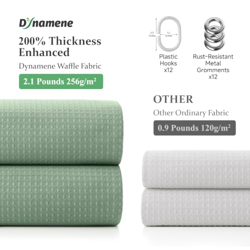 Long Waffle Shower Curtain 256 GSM Heavy Fabric 72x78 Sage Green | 78 Inch Long, Thick Cloth, Weighted Hem, Water Repellent, Tall Hotel Luxury Polyester Shower Curtains for Bathroom 12 Hooks - color: A. Sage Green, size: 72"W x 78"L (Pack of 1)