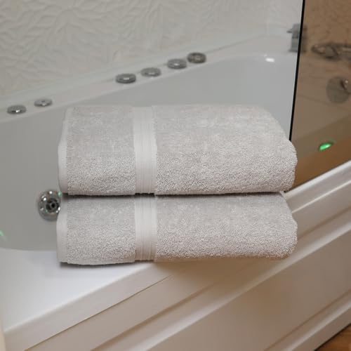 Luxury Bath Towels Set of 4 - Quick Dry & 100% Cotton 100% Cotton, Soft - Includes 1 Bath Towel (28" x 56"), 1 Hand Towel (16"x28") and 2 Washcloths (12"x12") - Silver Gray - color: Silver Gray, size: 4-Piece Bath Towel Sets
