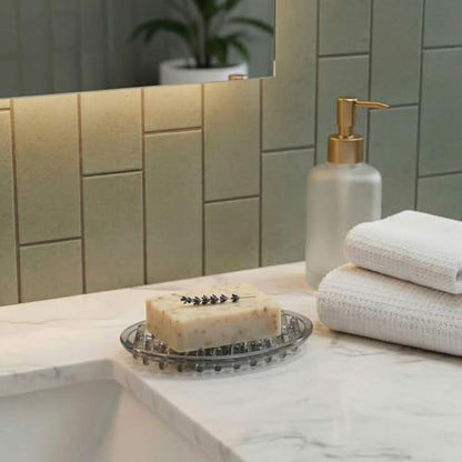 2 Pcs Plastic Soap Holder Soap Dish Bar Saver Tray with Holes Sponge Holder for Kitchen Bathroom Shower Counter, 4.5 x 3 x 0.7 Inches (Light Gray) - color: Light Gray