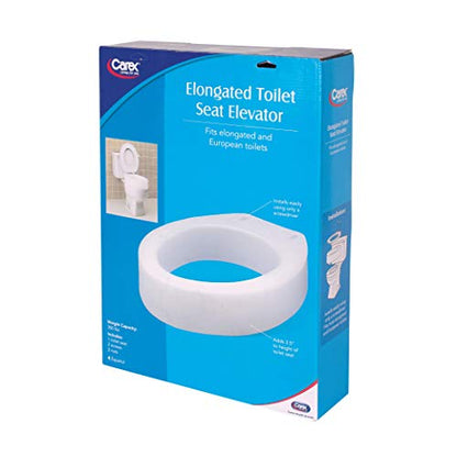 Carex Toilet Seat Riser, Elongated Raised Toilet Seat Adds 3.5 inches to Toilet Height, Assists with Bending or Sitting, Bolt-On Installation Under Existing Toilet Seat, 300 Pound Weight Capacity - style: Elongated