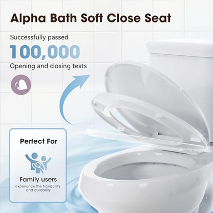 17.3” Elongated Toilet with Soft Close Seat, Two piece Toilets for Bathroom | Nano Self-Cleaning Glaze, 1.27 GPF, Watersensed/ADA/MAP1000/cUPC, Easy to Clean & Install, 12" Rough-In - color: TPT003 - 1.27 GPF Classical with single flush