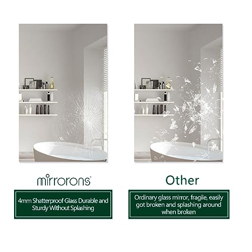 Frameless Wall Mirror 48"x30" Bathroom Vanity Mirror Shatterproof | Modern Wall Mount Mirror, Horizontal & Vertical, Rectangle Mirror for Over Sink, Living Room, Bedroom - size: 48"L x 30"W
