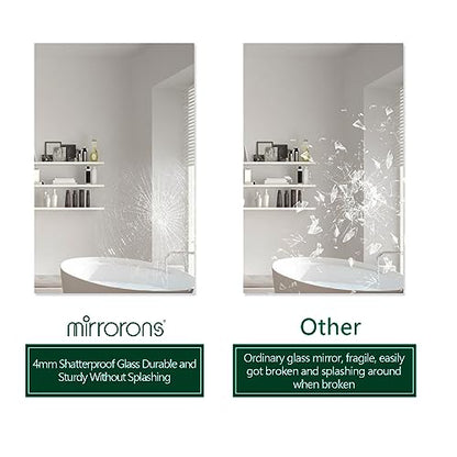 Frameless Wall Mirror 48"x30" Bathroom Vanity Mirror Shatterproof | Modern Wall Mount Mirror, Horizontal & Vertical, Rectangle Mirror for Over Sink, Living Room, Bedroom - size: 48"L x 30"W
