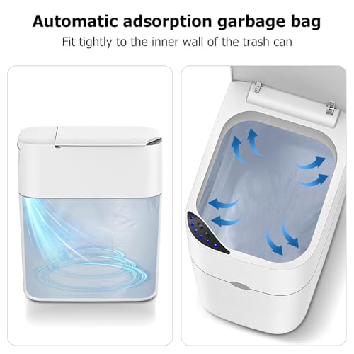 MUEE Rechargeable Touchless Trash Can with Lid | Touchless Open for Makeup & Skincare, Keeps Beauty Waste Hidden