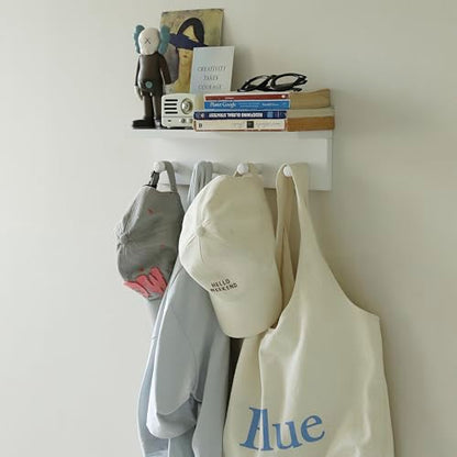 Entrance Coat Rack ，Coat Hooks, Wall-Mounted Wooden Hook Rack, Wall-Mounted Shelves are Very Suitable (White Color Finish—A-1) - style: White color finish—A-1