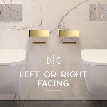 Day Moon™ - Toilet Paper Holder with Shelf - Modern Roll Holder for Bathroom - 1 Pack - Wall Mount - with Storage, Gold - color: Gold