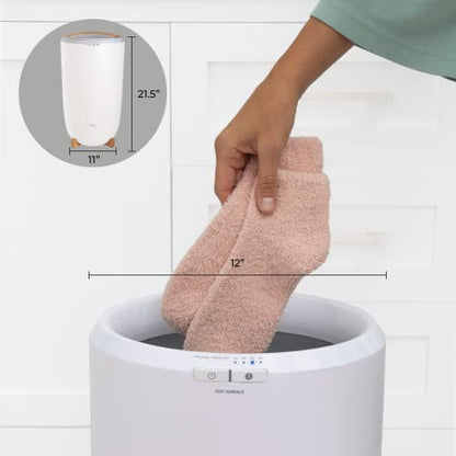Zadro Large Hot Towel Warmer Bucket Timer Electric Towel Warmer for Bathroom Auto-Shut Off Heated Towel Warmer Spa (Large | 20L | 12" Dia. x 21" Tall, White) - color: White