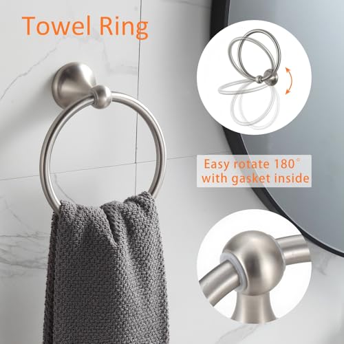 BGL Bathroom Accessory Set, Brushed Nickel Adjustable Expandable Towel Bar 4-Piece Bathroom Hardware Set Wall Mounted - color: Brushed Nickel