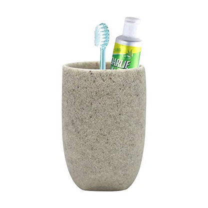 nu steel Brogan Tumbler, Makeup Brush Holder and Toothbrush Cup for Bathroom, Countertop, Desk, Dorm, College, and Vanity -Resin