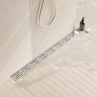Neodrain 32-Inch Brushed Linear Shower Drain with Brick Pattern Grate | 304 Stainless Steel,Durable Bathroom Floor Drain,Rectangle Linear Drain with Hair Strainer & Adjustable Feet,CUPC certified - color: Stainless, size: 32 In