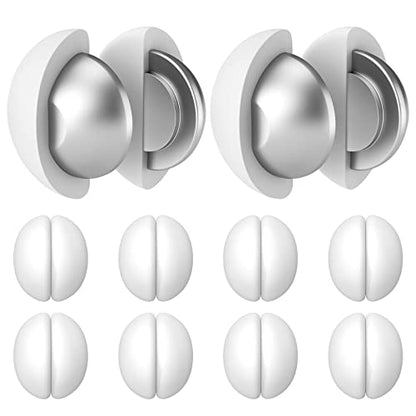 VANZAVANZU 10 Pairs Shower Curtain Weights, Silicone Wrapped Magnets, Heavy Duty Magnets Prevent Curtain Liner from Blowing, Rust-Free, White - color: White, size: 1.2"W x 1.2"L (Pack of 10)