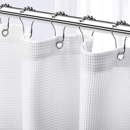 NEATERIZE Stall Shower Curtain White - Hotel Style Shower Curtains for Bathroom with Waffle Design, 36x72 Inches - White Fabric Shower Curtain - Cortinas de Baño Elegantes - size: 36"W x 72"L (Pack of 1)