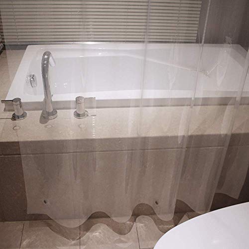 AooHome Extra Long Clear Shower Curtain Liner, 8 Gauge Eva Heavy Duty Classic Shower Liner with Hooks, Bottom Magnets, Water Repellent, Rust Proof Grommets, 72x86 Inches - color: Clear, size: 72"W x 86"L (Pack of 1)