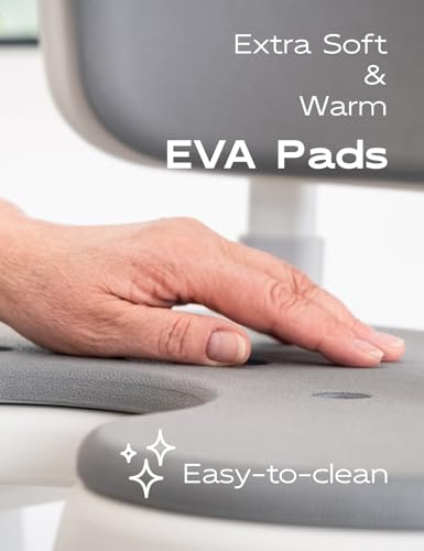 U-Shaped Shower Chair, Modular Arms & Back, 300 lb, Grey | Soft EVA padding, adjustable height, non-slip feet, tool-free setup, and a warm home-friendly look - color: Grey