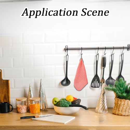 Microfiber Hangable Cleaning Cloth 6Pcs Highly Absorbent Cleaning Towels Square Kitchen Dishcloth Waffle Hand Towel Quick Drying Dish Rags for Bathroom Gym Sports Yoga Salmon 9.84x9.84 Inch - style: 6Pcs Salmon