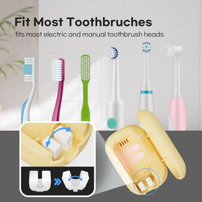 HubiCare Toothbrush Case, Pastel Color Portable Mini Toothbrush Covers with Holder, Rechargeable Travel Home Toothbrush and Holder, Cleaner Case for All Electric & Manual Toothbrushes (Blue) - color: Blue