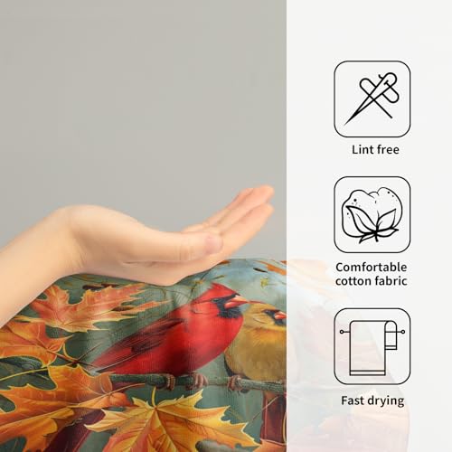 Giwawa Fall Birds Hand Towel Set of 2 Autumn Trees Maple Leaves Orange Towel Rustic Thanksgiving Face Towel Ultra Soft Fast Drying Seasonal Dish Wash Cloth for Hotel Bathroom Gym Home - color: Fall Birds
