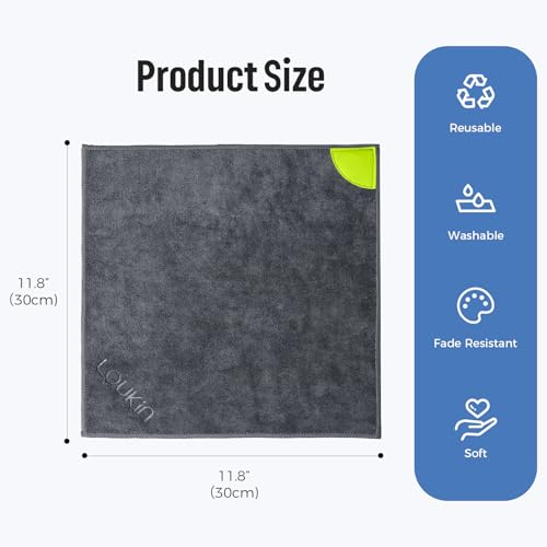 loukin Magnetic Whiteboard Cloth, Thick Microfiber Cloth with Cleaner | 12" x 12", Built-In Strong Magnet, Washable & Reusable, Scratch-Free, Wet & Dry Cleaning, Lint-Free, Multi-Surface Use