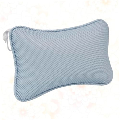 Non-Slip Bathtub Pillow with 2 Suction Cups Mesh Head Neck Shoulder Support Cushion for Oval and Straight-Back Tubs Spa Bath Pad