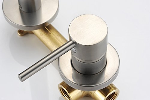 Sumerain Wall Mount Bathroom Faucet Brushed Nickel,Valve Included - color: Brushed Nickel, size: Right Handle
