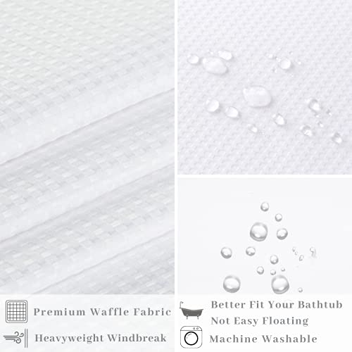 48" W x74“ L Hook Free Fabric Stall Shower Curtain with Polyester Snap-in Liner with Magnets–Hotel Quality Top See Through White - color: White, size: 48"W x 74"L (Pack of 1)