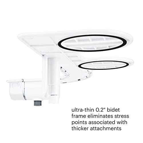 Brondell SS-150W SimpleSpa Thinline Essential Bidet Attachment for Toilet Seats with Adjustable Water Pressure, Side Arm Control, Thin Profile, White (Single Nozzle) - color: White Controls
