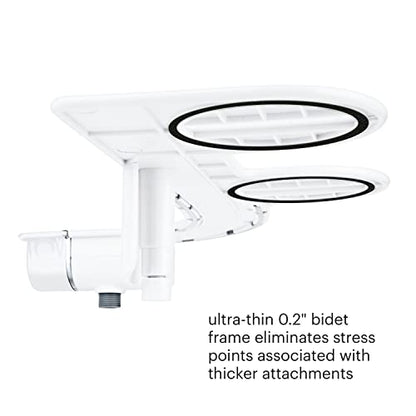 Brondell SS-150W SimpleSpa Thinline Essential Bidet Attachment for Toilet Seats with Adjustable Water Pressure, Side Arm Control, Thin Profile, White (Single Nozzle) - color: White Controls