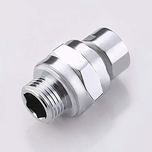 KES Shower Head Swivel Adapter, Angle Adjustable, Solid Brass, Chrome | Swivel Ball Joint, 23° Adjustable Angle, High Flow 7.8 GPM, Fits Standard G 1/2 Shower Arms, Includes Teflon Tape, Brass - color: Chrome