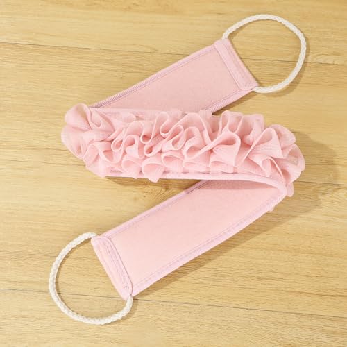 Triple Bath Scrub Set with Extended Back Scrubber Cleans Exfoliator Soft Washcloth Spa Grade Bathroom Essential Bath Scrubber Set - color: A