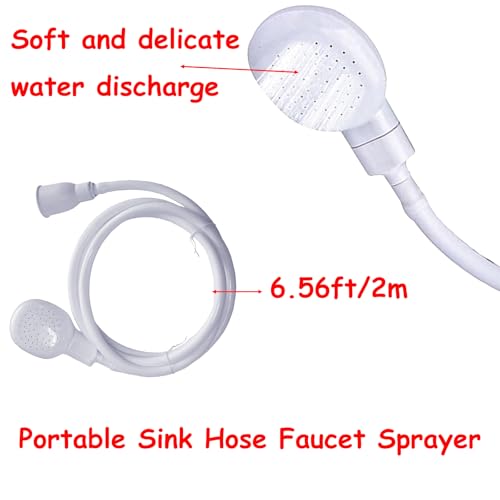 6.56ft/2m Sink Spray Hose,Shampoo Sprayer Handheld Hose Portable Sink Spraye Hose Strainers for Bathing Baby,Pets Shower,Rinsing Vegetables,Washing Hair - size: 2 m