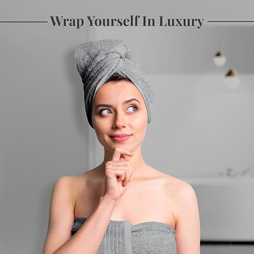 4 Piece Extra Large Bath Towels 30 x 60 Inches, Cool Grey | 100% Cotton, Larger & Lighter Weight, Quicker to Dry, Super Soft and Absorbent, Perfect for Bathroom - color: Cool Grey