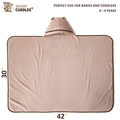 Premium Toddler Towels with Hood - Extra Soft Rayon from Bamboo Toddler Bath Towel (Beige) - color: Beige